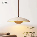 DecorBites™ Cream Stone Wood Chandelier: Danish Style Bedroom Pendant Lamp for Natural Atmosphere