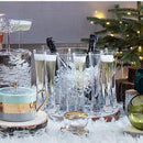 DecorBites™ Glitter Flutes Clear Bubble Wine Glasses for Bar Party Wedding Cocktail