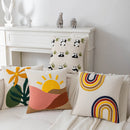 Cream rainbow cartoon abstract embroidery cushion cover living room