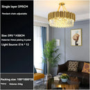 DecorBites™ Crystal Gold Chandelier LED Ceiling Pendant for Living Room Bedroom Kitchen Island
