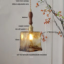 DecorBites™ Amber Glass Pendant Light with Adjustable Wire for Dining Room and Kitchen