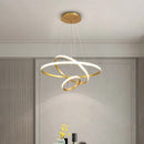 DecorBites™ Gold Circle Rings Chandelier LED Pendant Light for Living Room, Kitchen, Dining Room