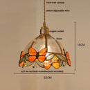 DecorBites™ Butterfly Pink LED Pendant Lamp Walnut Wood Glass Nordic Modern Home Decor