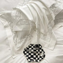 DecorBites™ Lace Embroidery 1200TC Egyptian Cotton 4Pcs Bedding Set with Wide Hollow Design