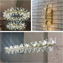 DecorBites™ Clear Crystal LED Chandelier Round Lamp - Gold Metal Wire, Adjustable G4 Bulb