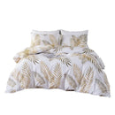 DecorBites™ Gold Print Queen Duvet Set with 2 Pillowcases - Soft & Stylish Bedding Solution