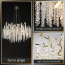 DecorBites™ Crystal Metal Chandelier: Elegant Luxury Hanging Lamp for Home Hotel Decor