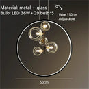 DecorBites™ Clear Glass LED Chandelier: Modern Nordic Hall Parlor Lighting Fixture