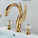 DecorBites™ Golden Swan Crystal Dual Handle Basin Tap