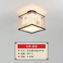 DecorBites™ Lotus Chinese Chandelier Ceiling Lamp Simple Corridor Painting LED Lighting
