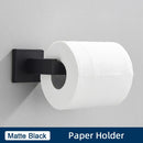 Minimalist matte black stainless steel bathroom accessories set