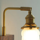 DecorBites™ LED Brass Walnut Wood Wall Sconce Rotate Glass Stair Light