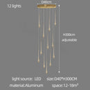 DecorBites™ Gold LED Chandelier for Duplex Villa Living Room and Staircase