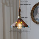 DecorBites™ Butterfly Glass Flower LED Pendant Lamp – Tiffany Style Adjustable Hanging Lamp