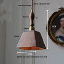 DecorBites™ Glass LED Pendant Lamp Walnut Wood Brass Hanging Lights