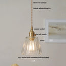 DecorBites™ Clear Glass LED Pendant Light Fixture Modern Copper Knob Switch Hang Lamp