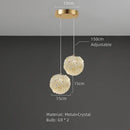 DecorBites™ Gold Metal Crystal Pendant Light for Bedroom Dining Room Aisle Corridor