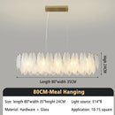 DecorBites™ Glass Feather Chandelier: Luxury Art Decor Ceiling Chandelier for Living Dining Room