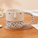 DecorBites™ 340ML Ceramic Coffee Milk Mug with Unique Three-Dimensional Illustration