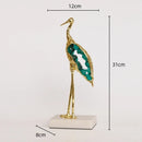 DecorBites™ Crystal Crane Sculpture: Green Gem Bird Figurine for Home Decor