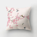 DecorBites™ Deer Animal Short Plush Pillowcase with Natural Leaves and Flowers