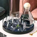 DecorBites™ Diamond Crystal Glass Water Kettle Cup Set - Clear Luxury Juice Pitcher