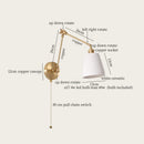 Nordic gold ceramic led wall lamp bedroom with ribbed glass shade