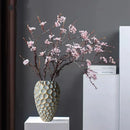 DecorBites™ Geometric Diamond Check Ceramic Vase: Home Decor Floral Arrangement & Accessories