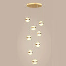 DecorBites™ Gold Acrylic Chandelier - Modern Staircase LED Lighting