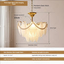 DecorBites™ Cream Wind Feather Pearl Crystal Chandelier for Luxury Living Room and Bedroom