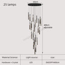 DecorBites™ Gold Crystal Stairs Chandelier Luxe LED Pendant Light Luxury Indoor Lighting