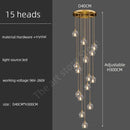 DecorBites™ Crystal Stainless Steel Staircase LED Chandelier for Modern Luxury Interiors