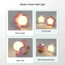 DecorBites™ Kids Flower Resin Wall Lamp LED G9 Bulb White Pink Creative Bedroom Decor