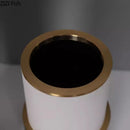 DecorBites™ Gold Cylinder Vase Leather Desk Decor Artificial Flower Arrangement