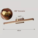 DecorBites™ Black Walnut Mirror Lamp Wall Light with Led, Scandinavian Design