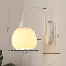 DecorBites™ Iron White Glass LED Wall Lamp Sconce Pull Chain Switch Nordic Modern Stair Light