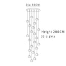 DecorBites™ Crystal Ball Chandelier: Modern LED Stair Chandelier for Living Room, Kitchen, and Loft