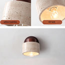 DecorBites™ Iron Rotate LED Wall Light Sconce Yellow Travertine: Modern Nordic Bedroom Lamp
