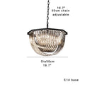 DecorBites™ Black Stainless Steel Crystal Glass Ceiling Chandelier - LED Dimmable Luxury Nordic Light