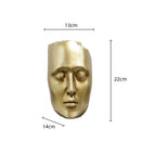 DecorBites™ Golden Mask Resin Abstract Face Sculpture for Home Decoration