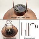 LED Solar Light Retro Solar LED Oil Lamp Portable Solar Candle Light Flickering Flameless Outdoor Hanging Lantern Garden Decor