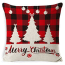 DecorBites™ Elk Print Linen Pillowcase: Festive Christmas Cushion Cover for Sofa - 2023 New Year Decor