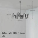 DecorBites™ Art Deco Metal Chandelier in Orange Blue Gray Black for Home and Business