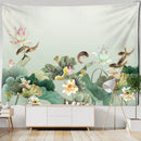 DecorBites™ Koi Lotus Ink Tapestry Wall Hanging - Bohemian Aesthetics Home Decor