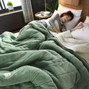 DecorBites™ Cozy 3-Layer Coral Fleece Blanket for Winter Bedding