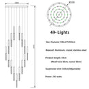 DecorBites™ Crystal Led Chandelier for Modern Loft Living Room Staircase, Gold Art Deco Hanging Lamp