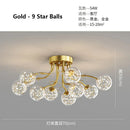 DecorBites™ Glass Bubble Ball LED Ceiling Light in Black Gold Crystal for Bedroom & Living Room
