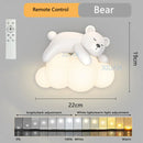 DecorBites™ Cute Polar Bear Cloud Wall Lamp for Kids Bedroom Décor