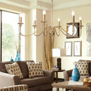 DecorBites™ American Iron Chandelier Light for Living Room Kitchen Bedroom Study Candle Lighting