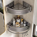 DecorBites™ Corner Shelf with Towel Bar Hook, Aluminum Organizer for Bathroom and Kitchen